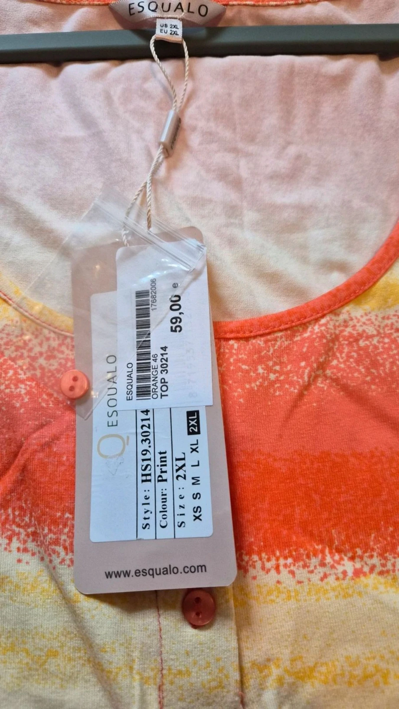 Top/Sleeveless tank top for women ESQUALO orange size 2XL new – photo 3